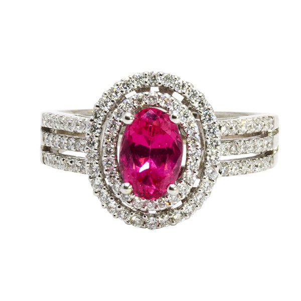 18K Pink Spinel Diamond Ring